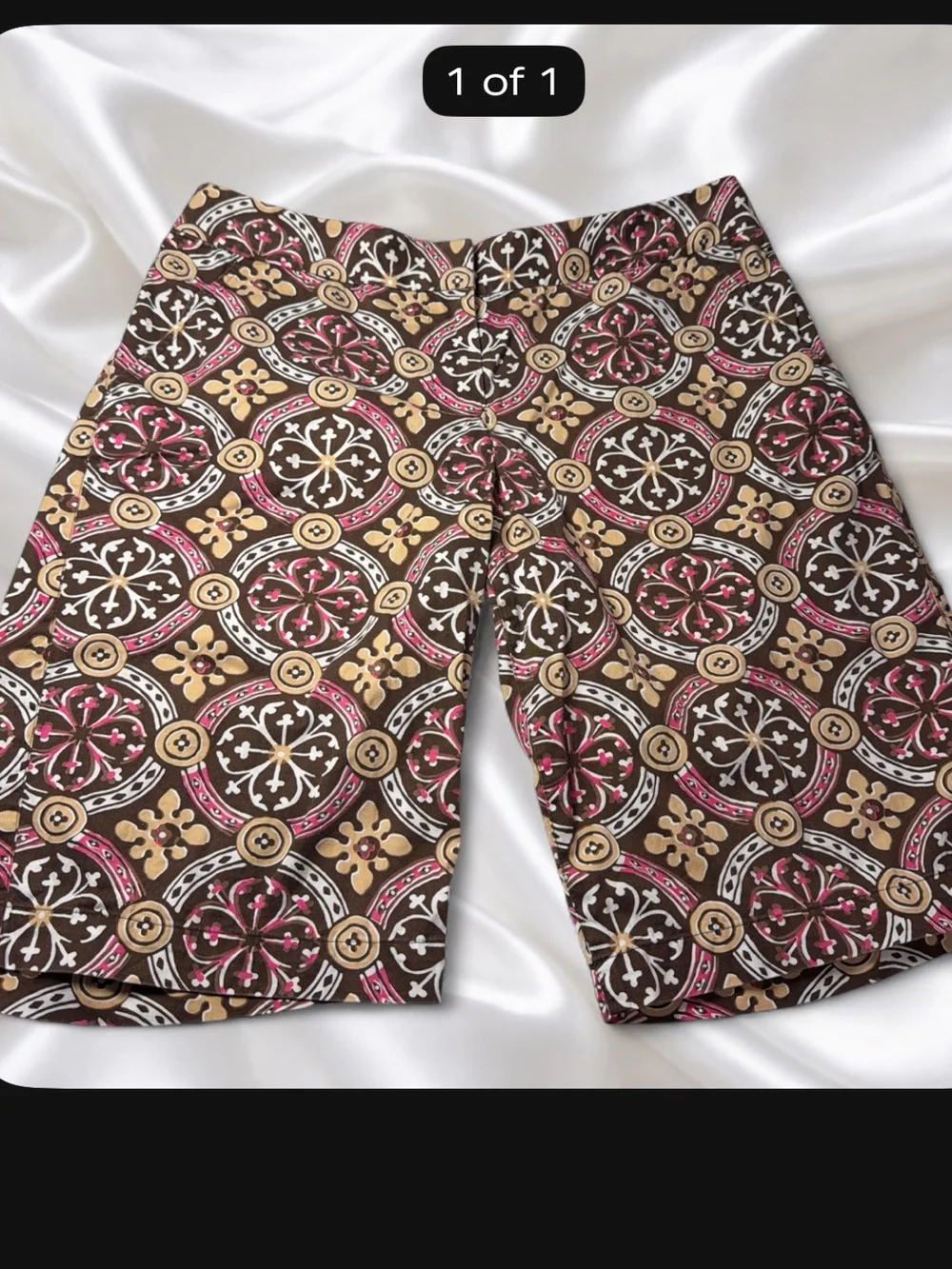 Tommy Bahama cotton Brown Geometric Print Bermuda Shorts size 6